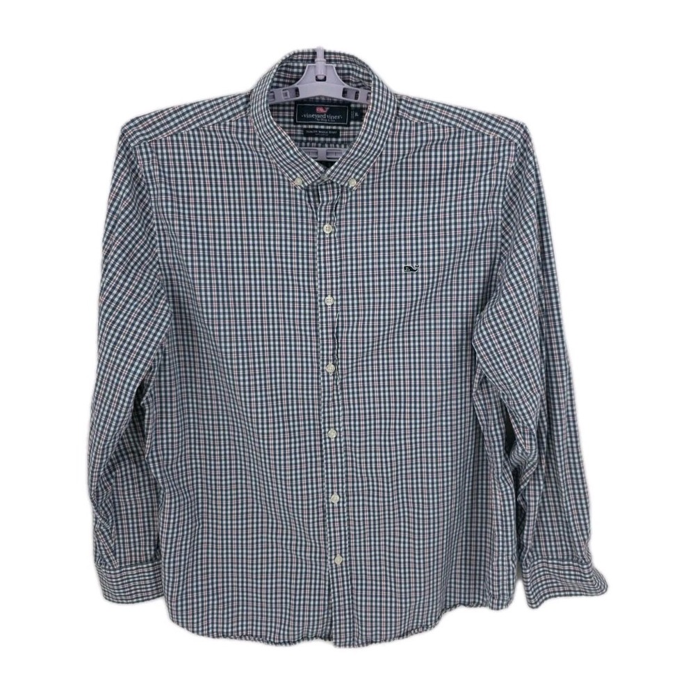 Vineyard Vines Slim Fit 100% Cotton Men's Blue Red White LS Button Up Shirt S XL
